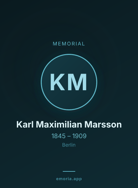 Memorial portrait of Karl Maximilian Marsson