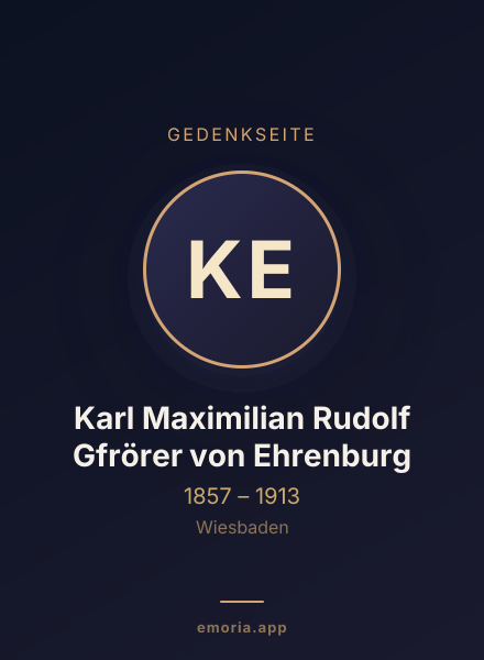 Gedenkportrait von Karl Maximilian Rudolf Gfrörer von Ehrenburg
