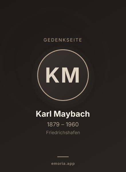 Gedenkportrait von Karl Maybach