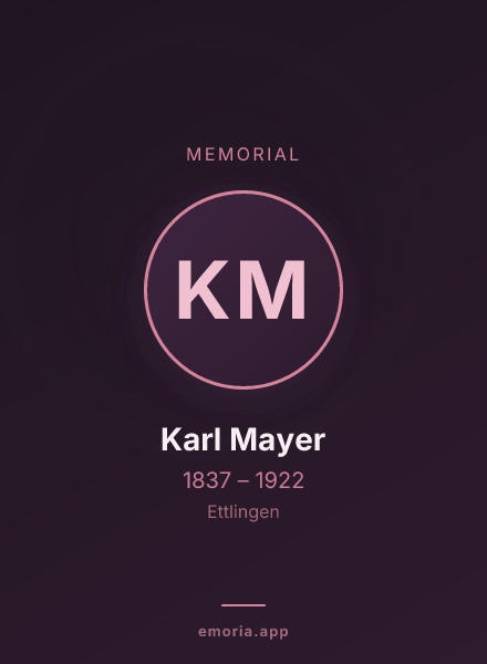 Memorial portrait of Karl Mayer