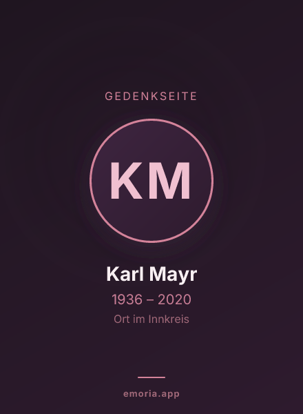 Gedenkportrait von Karl Mayr