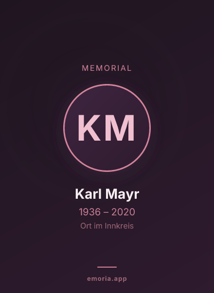 Memorial portrait of Karl Mayr