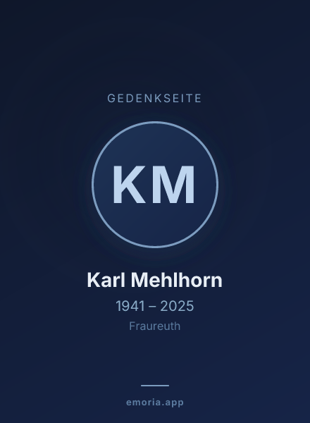 Gedenkportrait von Karl Mehlhorn