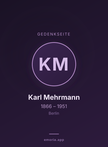 Gedenkportrait von Karl Mehrmann