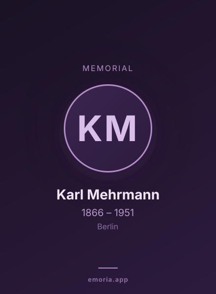 Memorial portrait of Karl Mehrmann