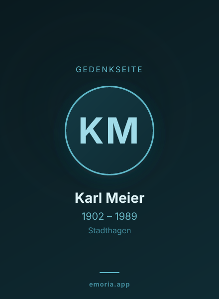 Gedenkportrait von Karl Meier