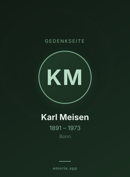 Gedenkportrait von Karl Meisen