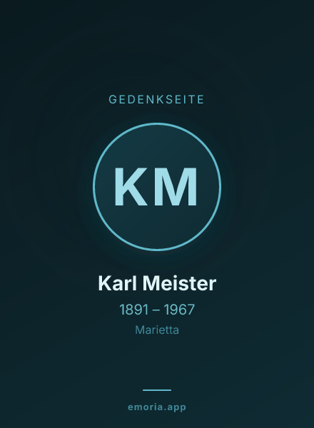 Gedenkportrait von Karl Meister