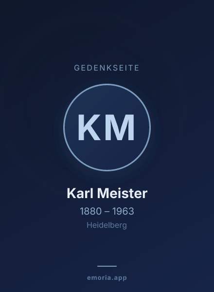 Gedenkportrait von Karl Meister