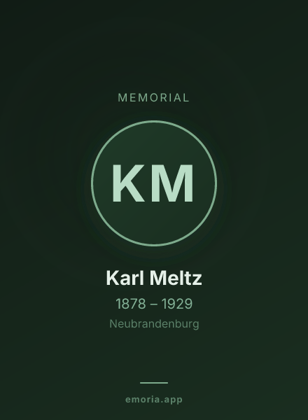 Memorial portrait of Karl Meltz