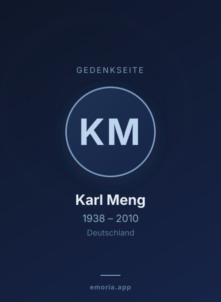 Gedenkportrait von Karl Meng