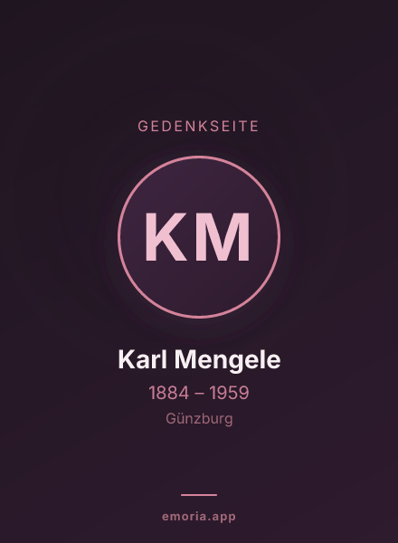 Gedenkportrait von Karl Mengele