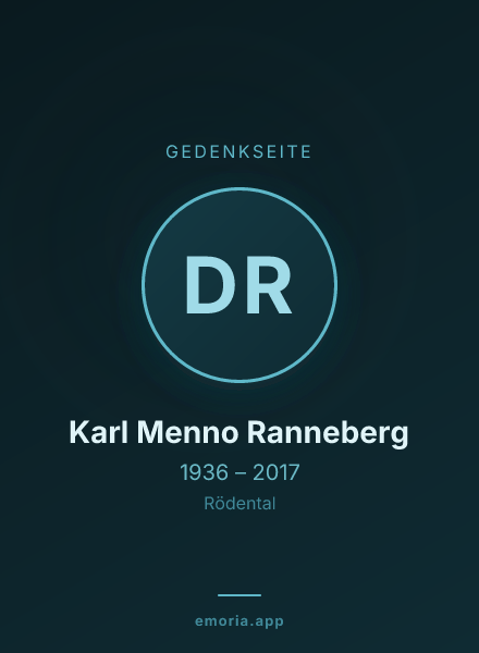 Gedenkportrait von Dr. Karl Menno Ranneberg