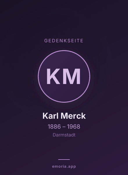 Gedenkportrait von Karl Merck