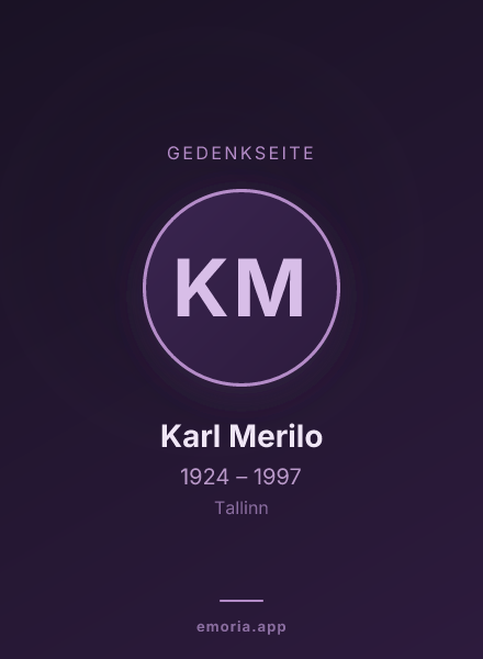Gedenkportrait von Karl Merilo