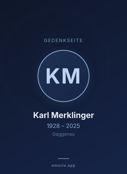 Gedenkportrait von Karl Merklinger
