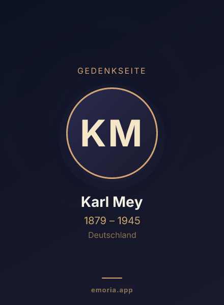 Gedenkportrait von Karl Mey
