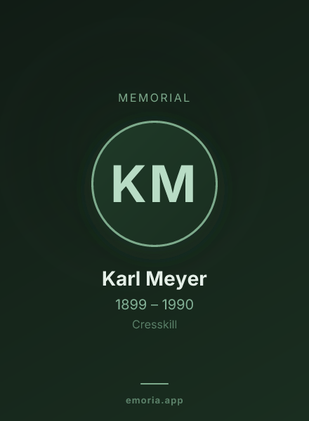 Memorial portrait of Karl Meyer