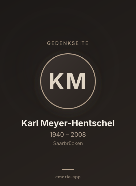 Gedenkportrait von Karl Meyer-Hentschel