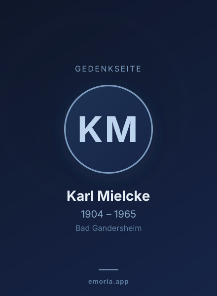 Gedenkportrait von Karl Mielcke