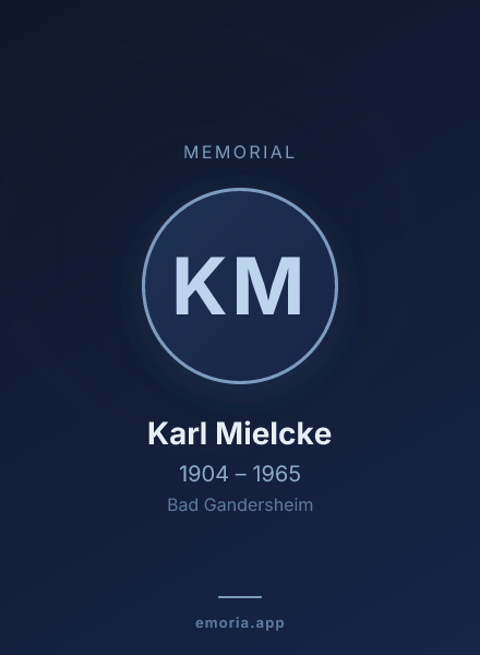 Memorial portrait of Karl Mielcke
