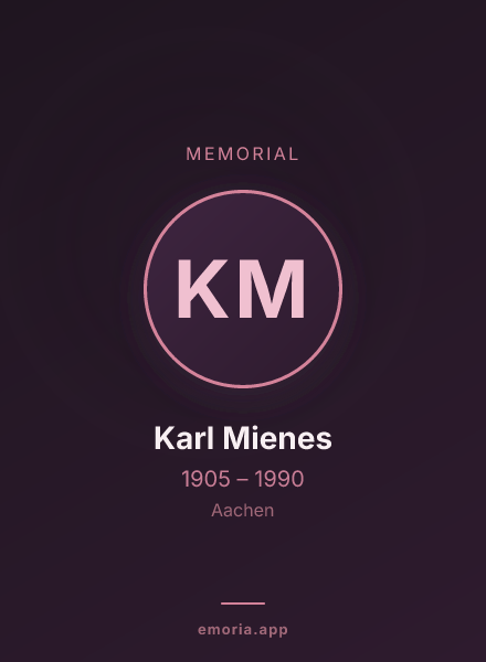 Memorial portrait of Karl Mienes