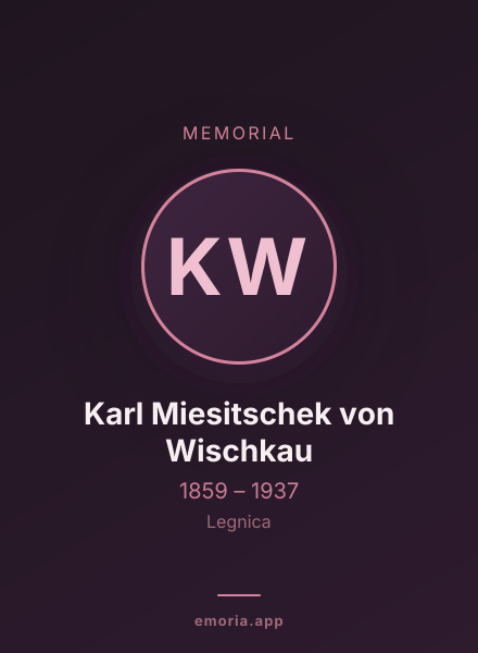 Memorial portrait of Karl Miesitschek von Wischkau