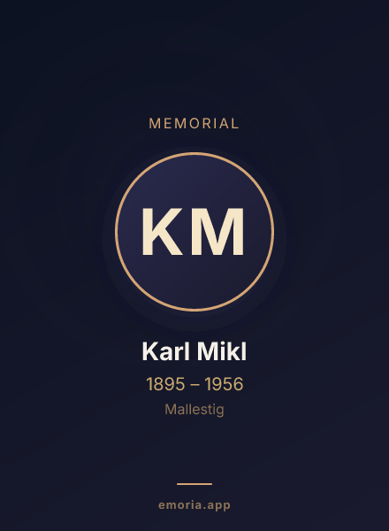 Memorial portrait of Karl Mikl