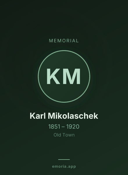 Memorial portrait of Karl Mikolaschek