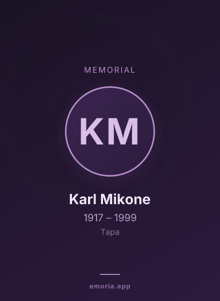 Memorial portrait of Karl Mikone