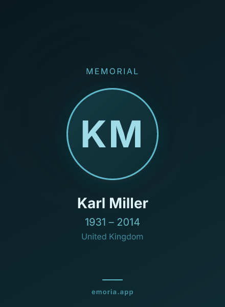 Memorial portrait of Karl Miller