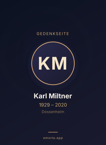 Gedenkportrait von Karl Miltner