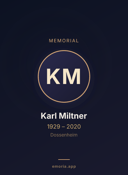 Memorial portrait of Karl Miltner