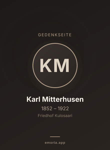 Gedenkportrait von Karl Mitterhusen