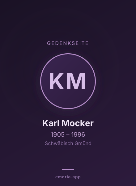 Gedenkportrait von Karl Mocker
