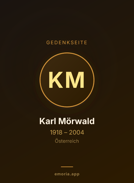 Gedenkportrait von Karl Mörwald