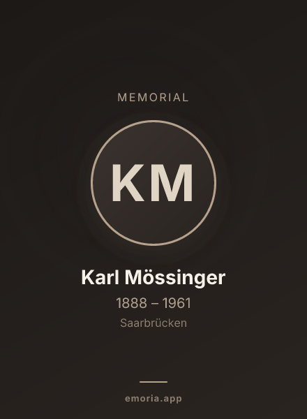 Memorial portrait of Karl Mössinger