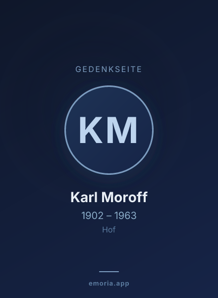 Gedenkportrait von Karl Moroff
