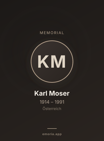 Memorial portrait of Karl Moser