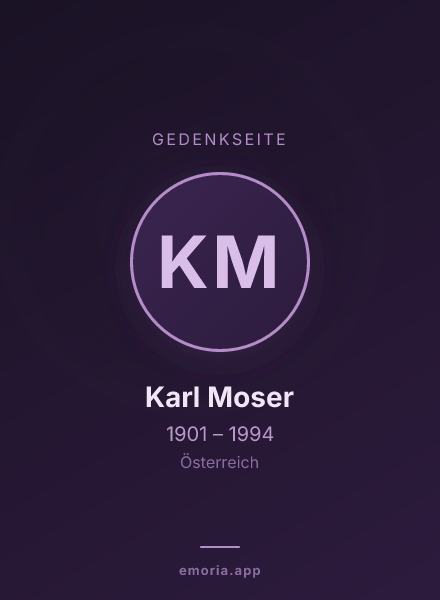Gedenkportrait von Karl Moser