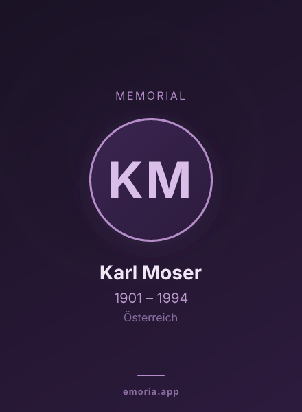 Memorial portrait of Karl Moser