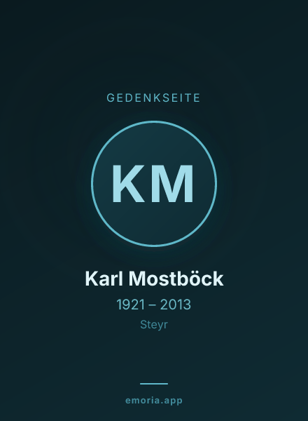 Gedenkportrait von Karl Mostböck