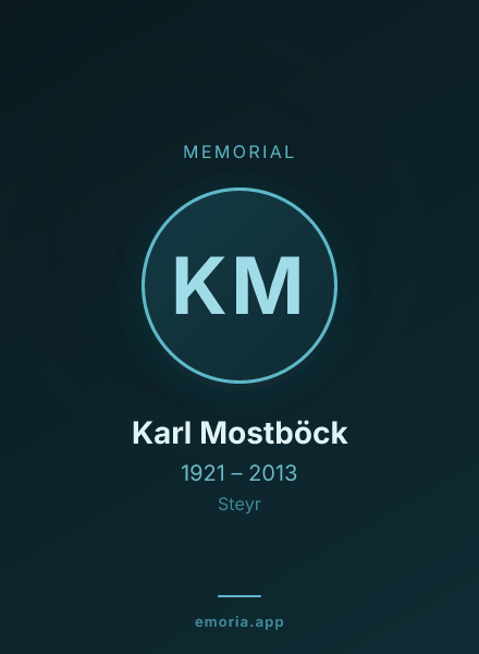 Memorial portrait of Karl Mostböck