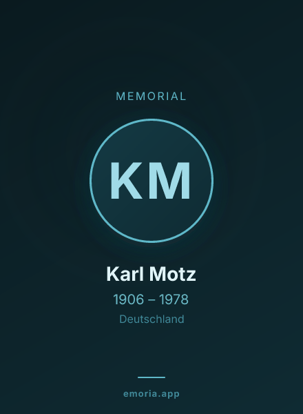 Memorial portrait of Karl Motz