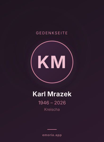Gedenkportrait von Karl Mrazek