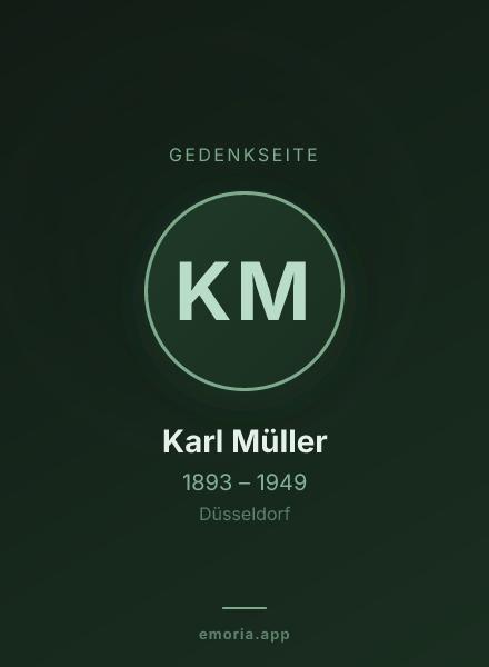 Gedenkportrait von Karl Müller