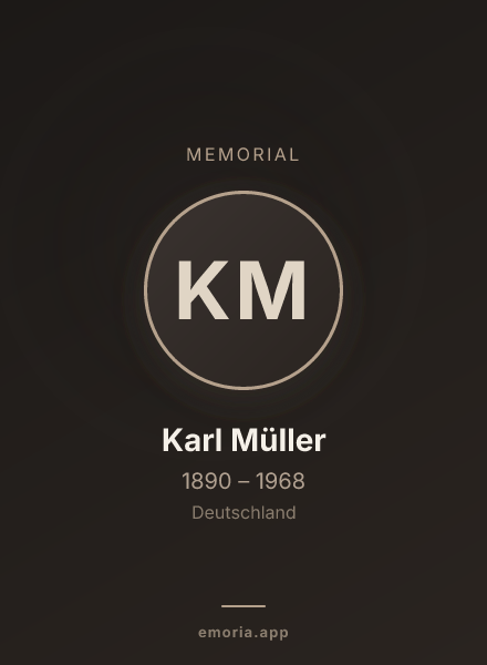 Memorial portrait of Karl Müller