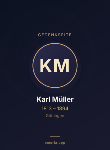 Gedenkportrait von Karl Müller