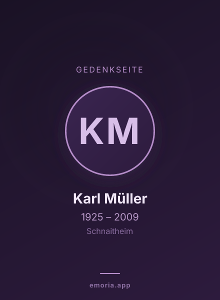 Gedenkportrait von Karl Müller