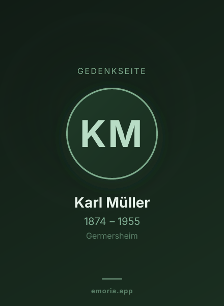 Gedenkportrait von Karl Müller